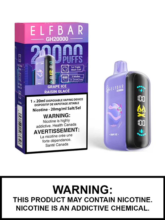 Elfbar GH20k Raisin Glacé 20 mg/ml jetable