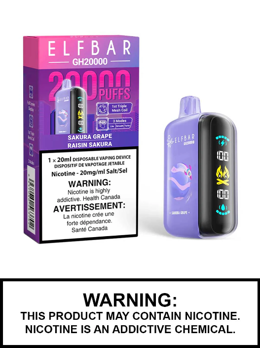 Elfbar GH20k Sakura Grape 20 mg/ml jetable