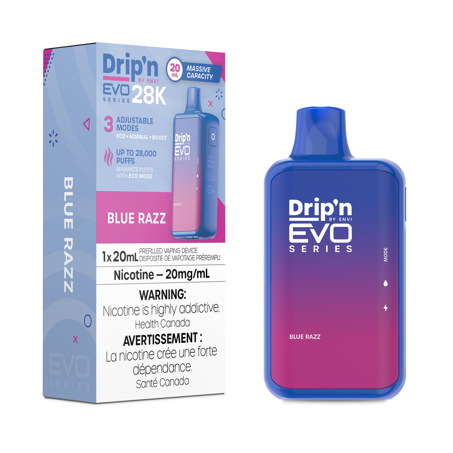 Drip’n EVO 28k – Blue Razz 20mg/ml disposable