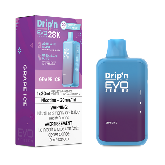 Drip’n EVO 28k – Grape ice 20mg/ml disposable