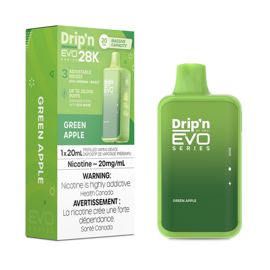 Drip’n EVO 28k – Green Apple 20mg/ml disposable