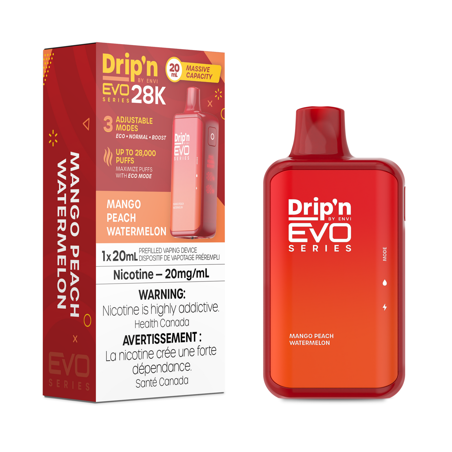 Drip’n EVO 28k – Mango Peach Watermelon 20mg/ml disposable