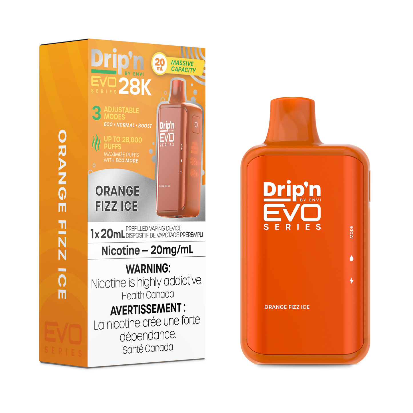 Drip’n EVO 28k – Orange Fizz ice 20mg/ml disposable