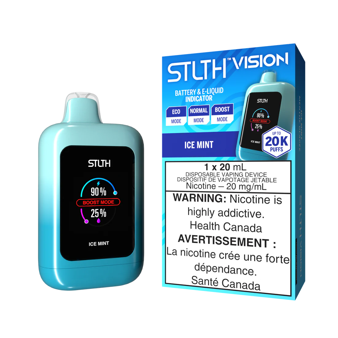 Stlth Vision Menthe Glacée 20 mg/ml jetable