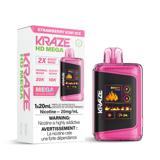 Kraze HD Mega Strawberry Kiwi Ice 20mg/ml disposable