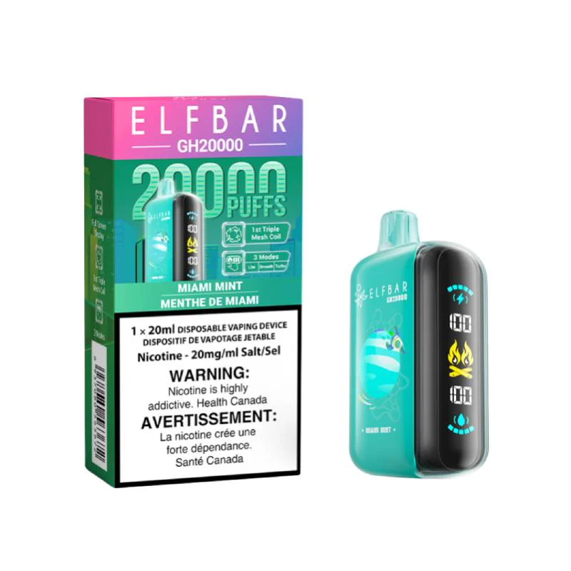 Elfbar GH20K Menthe de Miami 20 mg/ml jetable (Provincial)