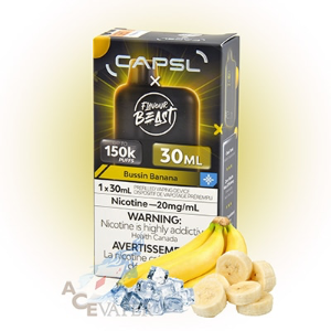Capsl x Flavour Beast 150k Bussin Banana Iced 20mg/30ml Disposable (Provincial)