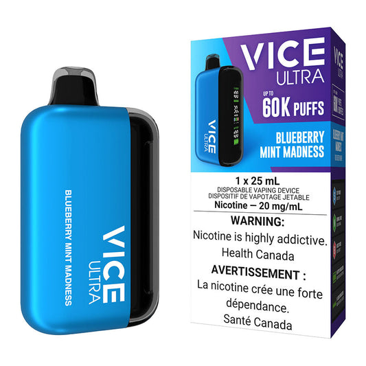 Vice Ultra 60K Blueberry Mint Madness 20mg/mL Disposable (Provincial)