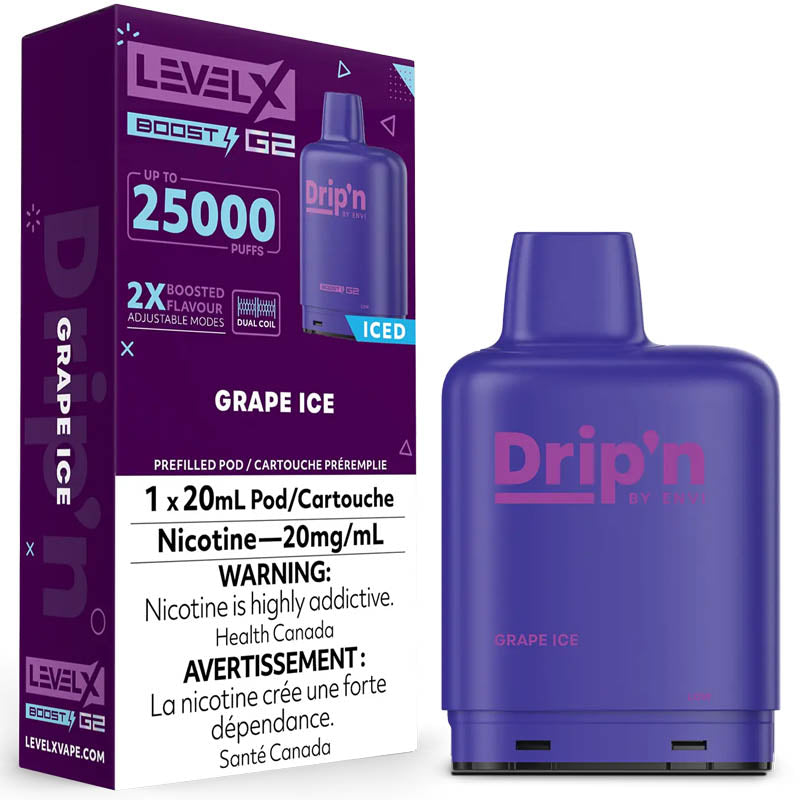 Drip’n G2 Grape Ice Level X pod 20mg (Provincial)