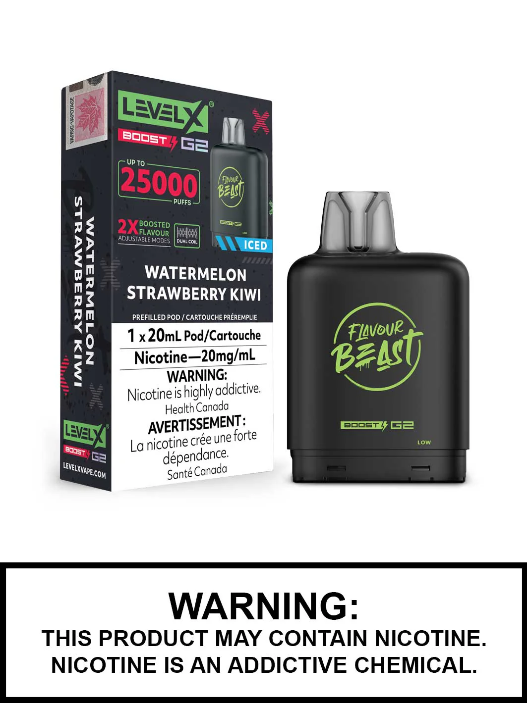 Flavour Beast Boost G2 Watermelon Strawberry Kiwi Iced Level X pod 20mg (Provincial)