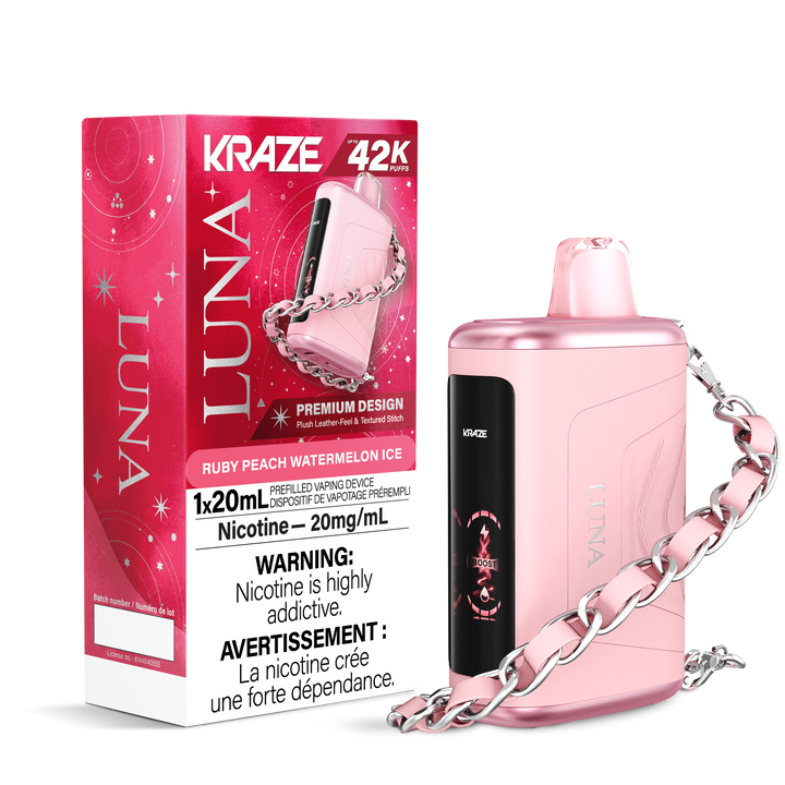 Kraze Luna Ruby Peach Watermelon Ice 42k 20mg/ml disposable (Provincial)