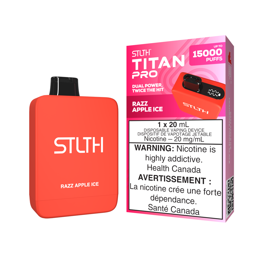 Stlth Titan Pro 15k Razz Apple Ice 20mg/ml disposable (Provincial)