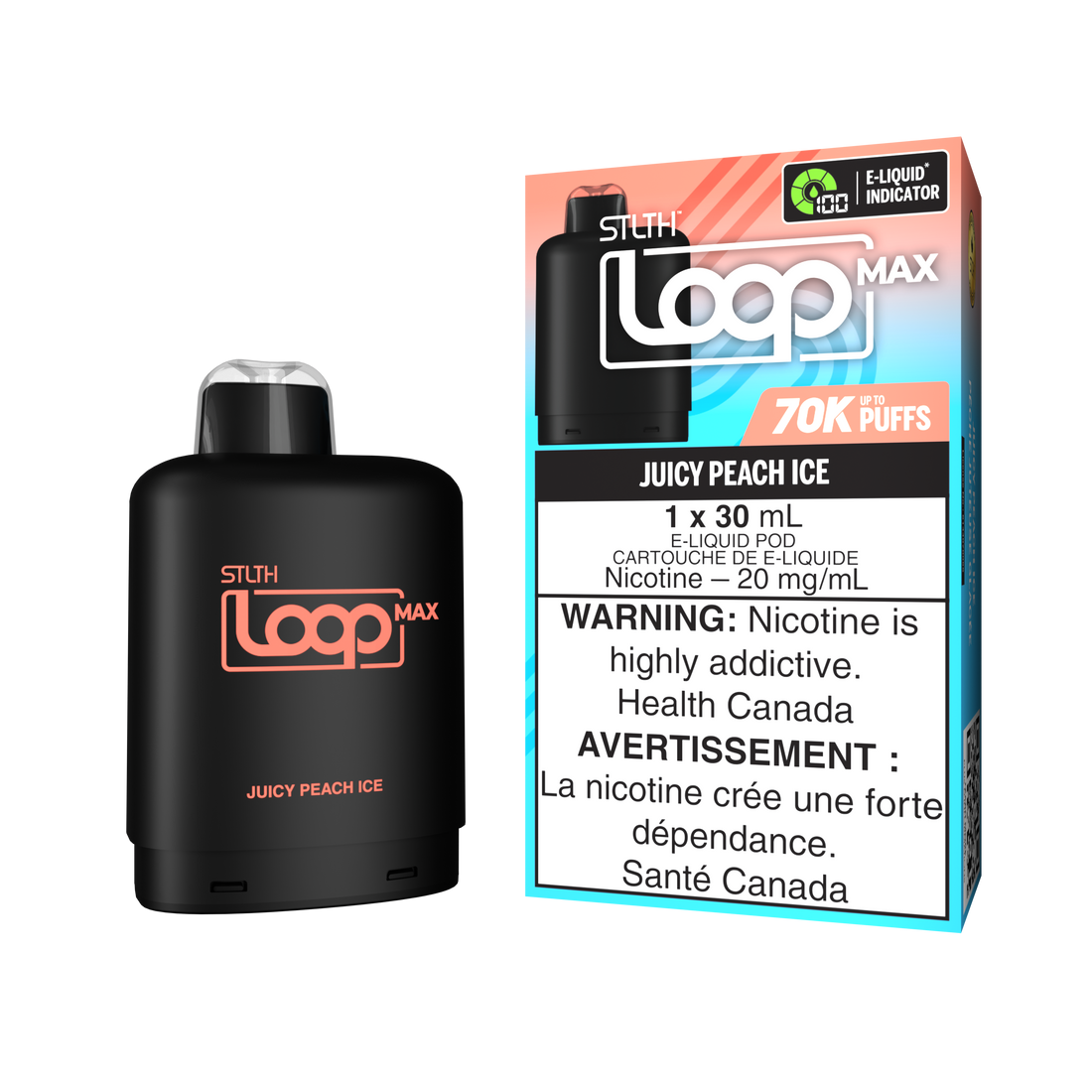 Stlth loop pod Max 70k Juicy Peach Ice 20mg/ml (Provincial)