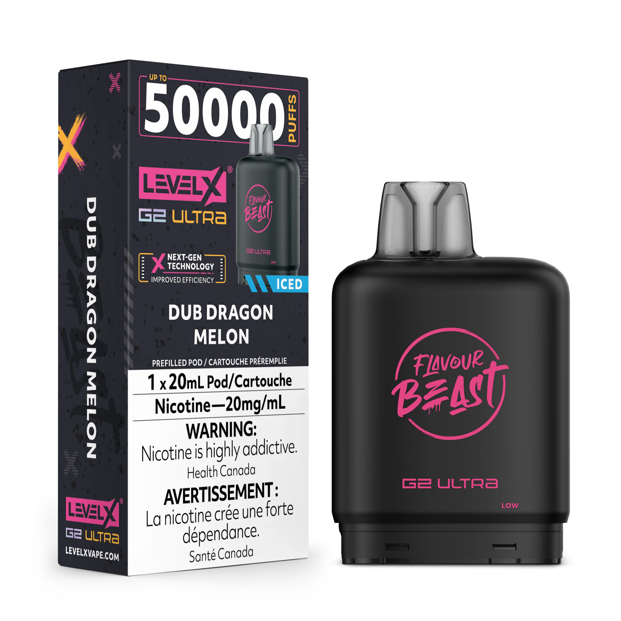 Flavour Beast Ultra G2 Dub Dragon Melon Iced Level X pod 20mg (Provincial)