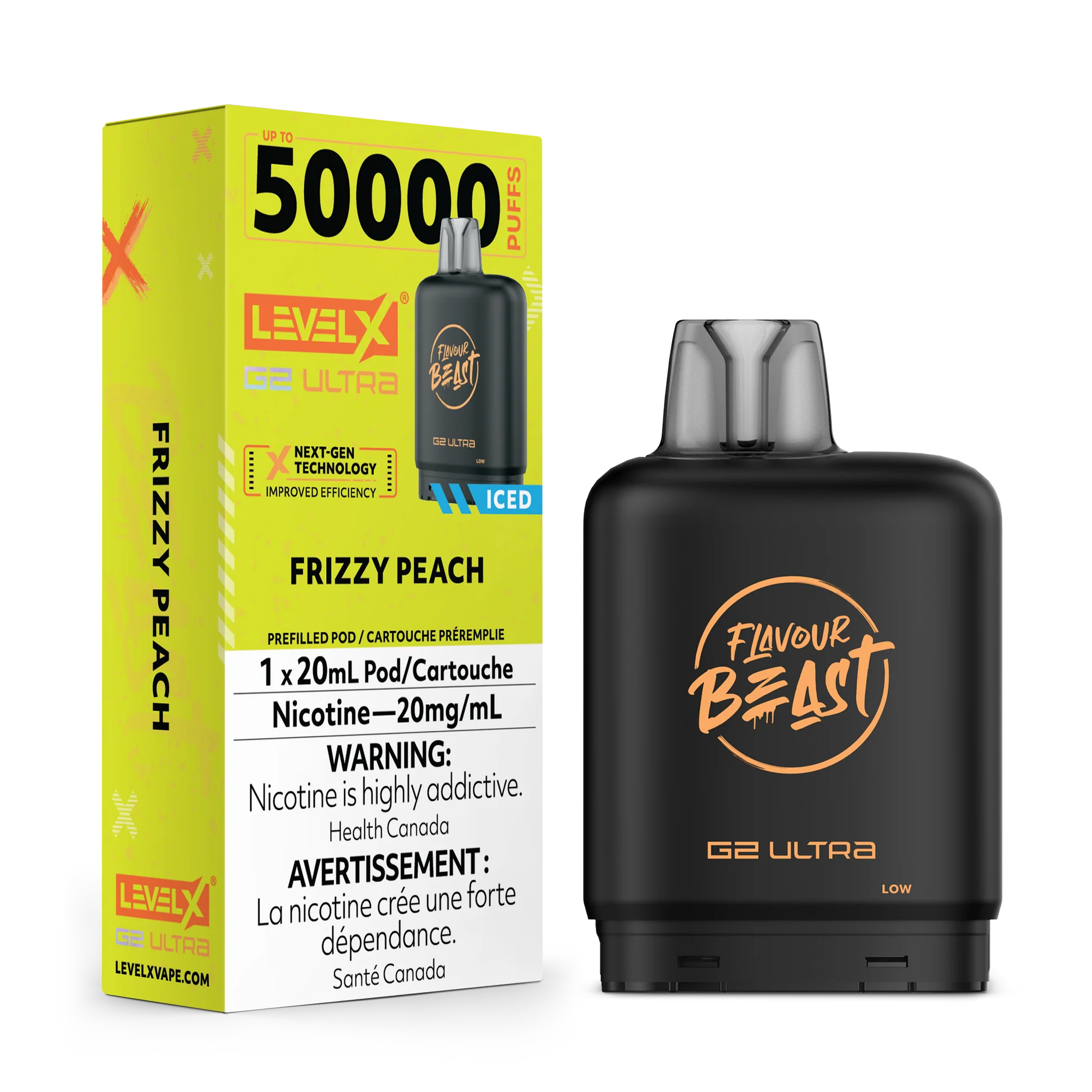 Flavour Beast Ultra G2 Frizzy Peach Iced Level X pod 20mg (Provincial)