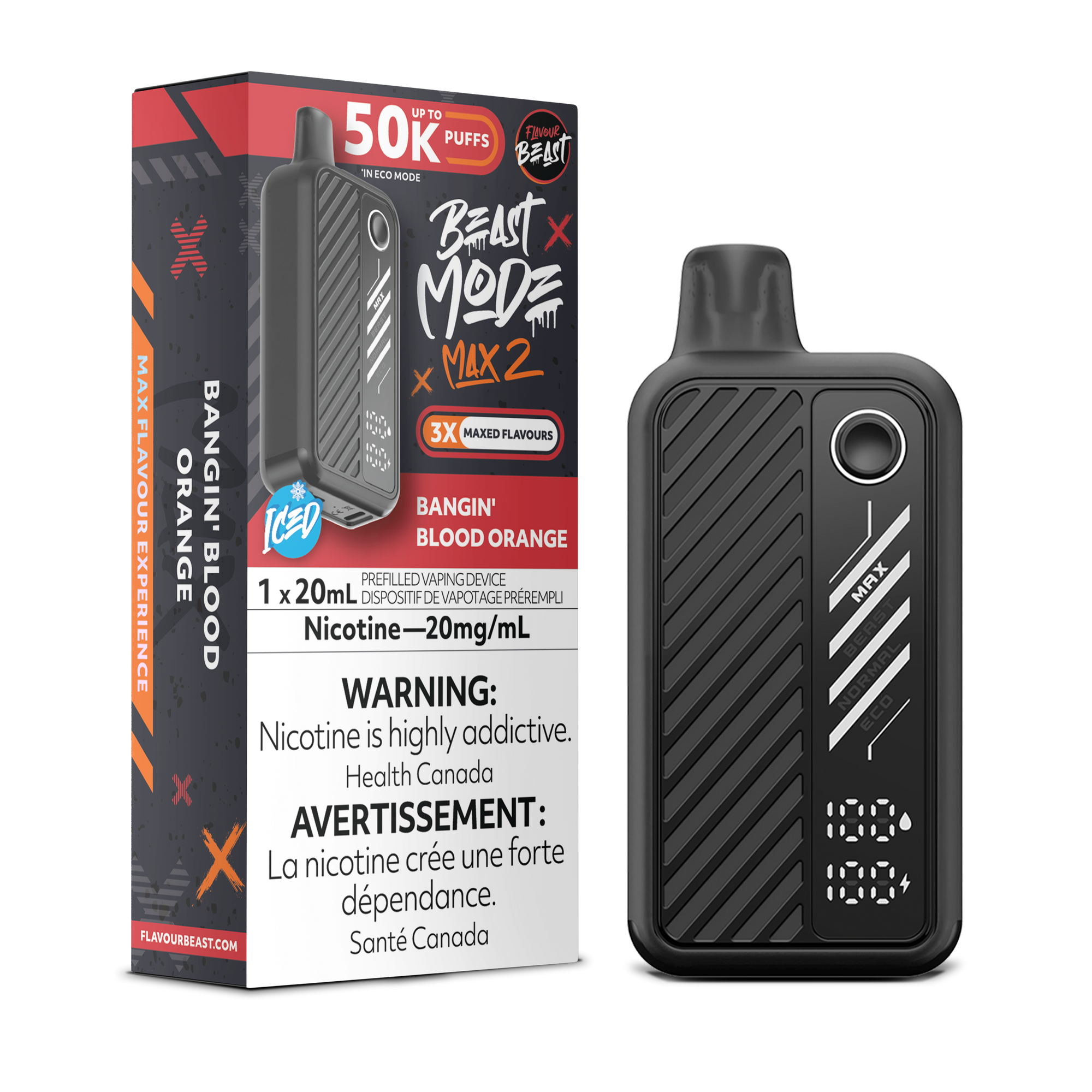 Flavour beast Bangin Blood Orange Iced 50k 20mg/ml disposable (Provincial)