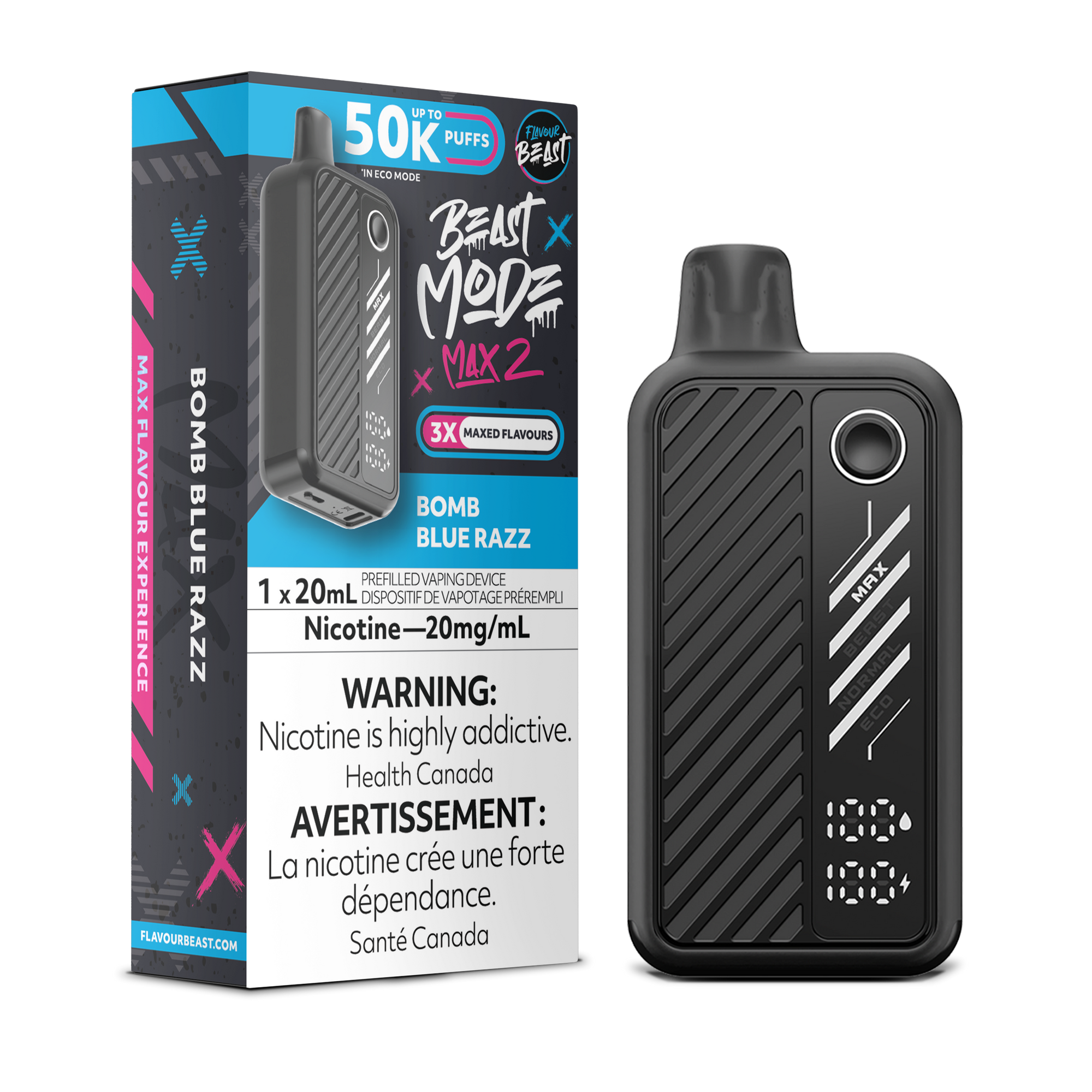 Flavour beast Bomb Blue Razz 50k 20mg/ml disposable (Provincial)
