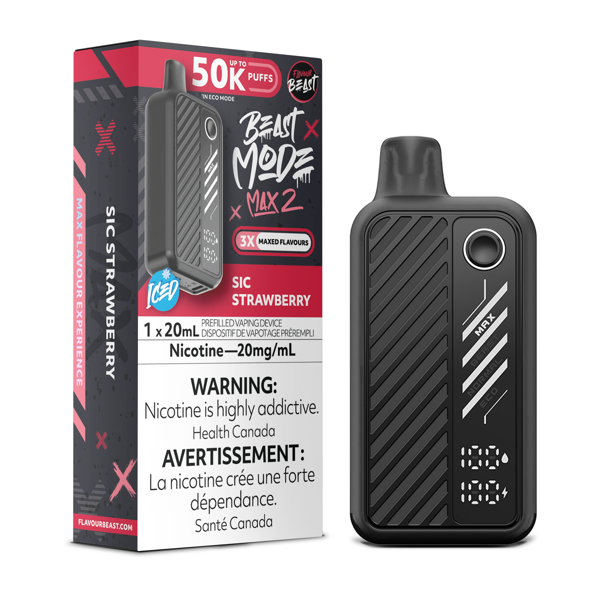 Flavour beast Sic Strawberry Iced 50k 20mg/ml disposable (Provincial)