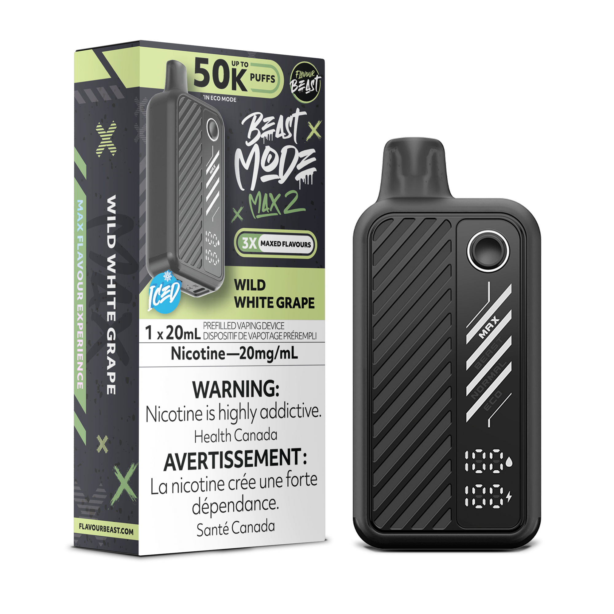 Flavour beast Wild White Grape Iced 50k 20mg/ml disposable (Provincial)
