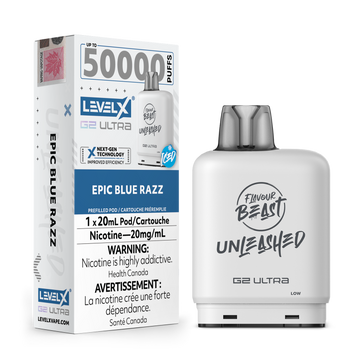 Flavour Beast Ultra G2 Epic Blue Razz Iced Unleashed Level X pod 20mg (Provincial)