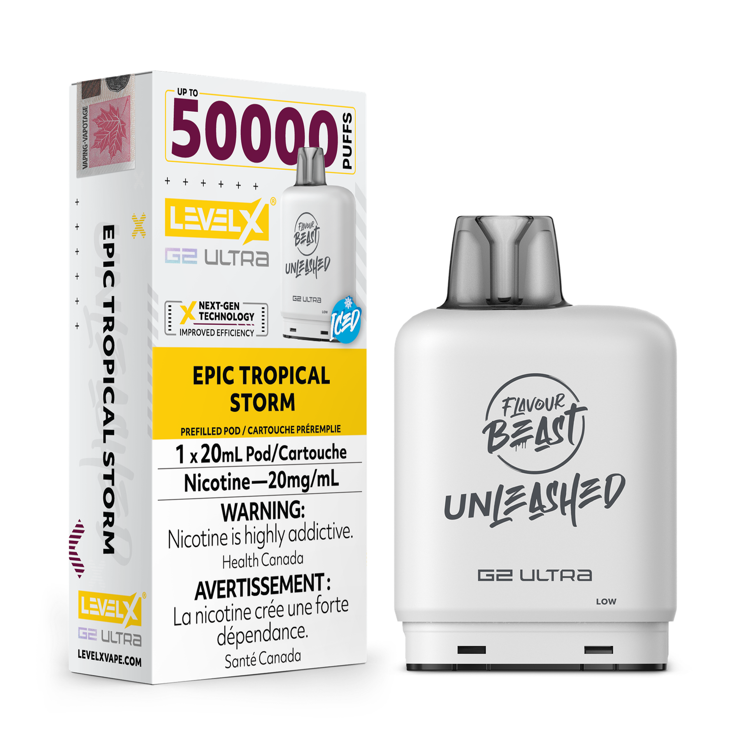 Flavour Beast Ultra G2 Epic Tropical Storm Iced Unleashed Level X pod 20mg (Provincial)