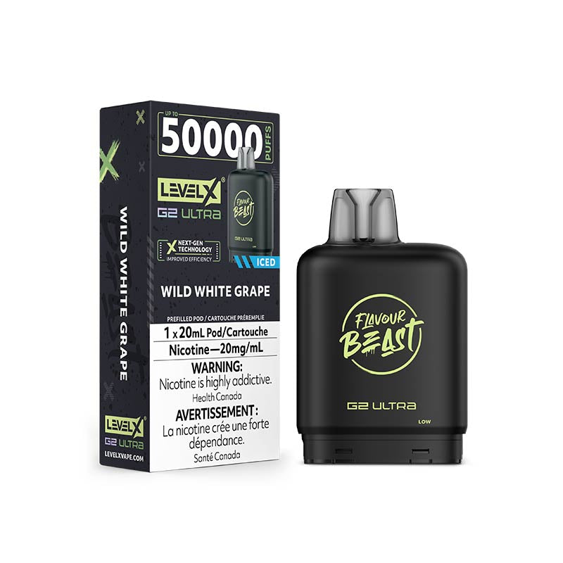 Flavour Beast Ultra G2 Wild White Grape Iced Level X pod 20mg (Provincial)