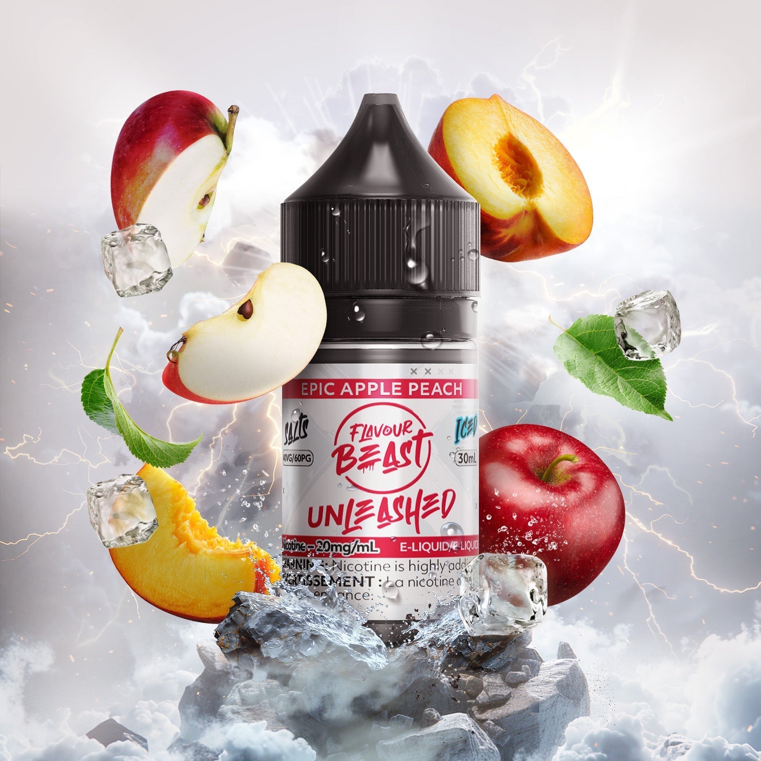 Flavour beast unleashed E liquid Epic Apple Peach Iced 20mg/30ml (Provincial)