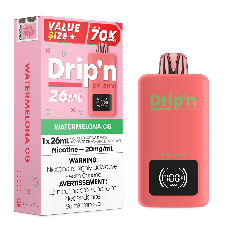 Drip’n 70k Watermelon CG 20mg/ml disposable (Provincial)
