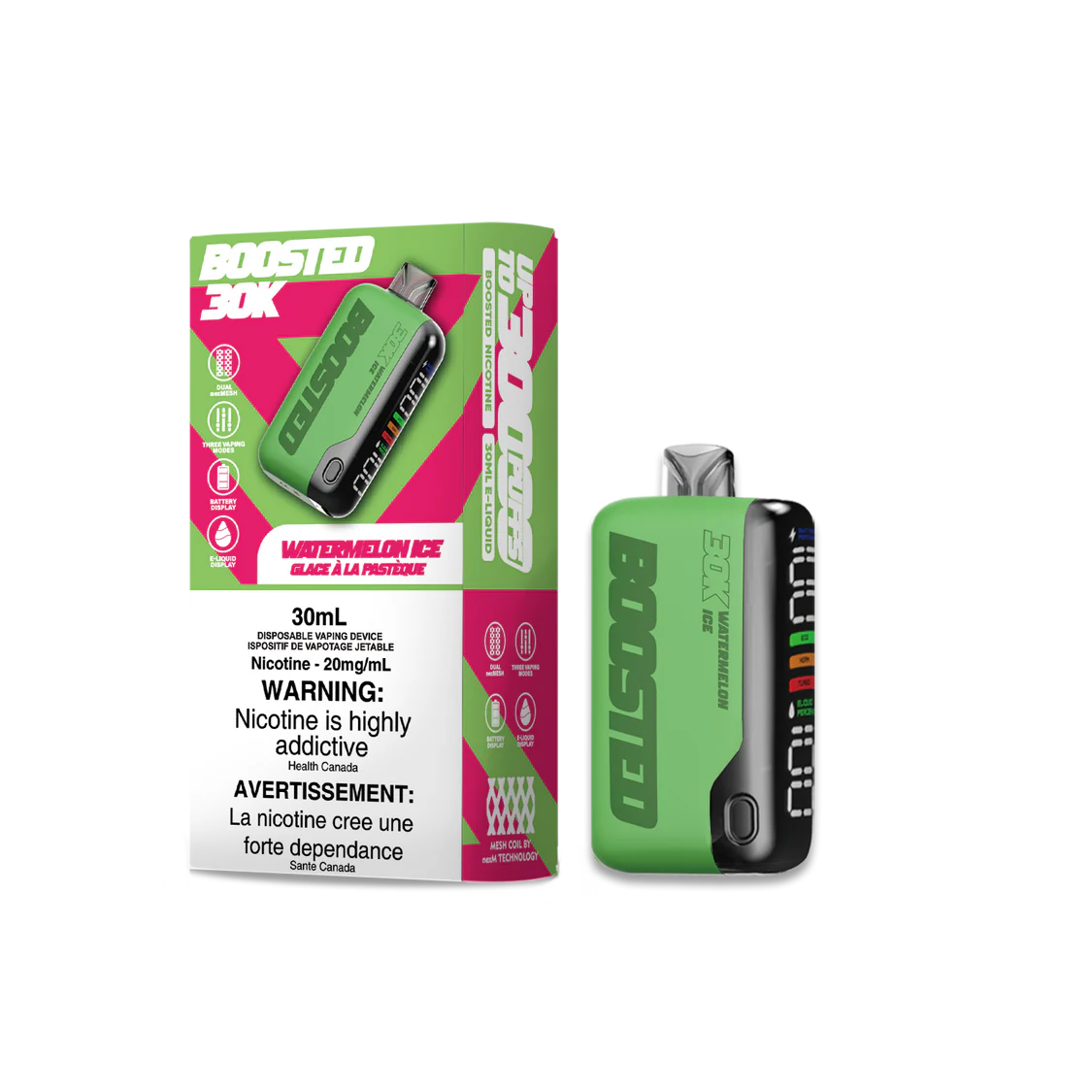 Boosted 30k Watermelon Ice 20mg disposable(provincial)