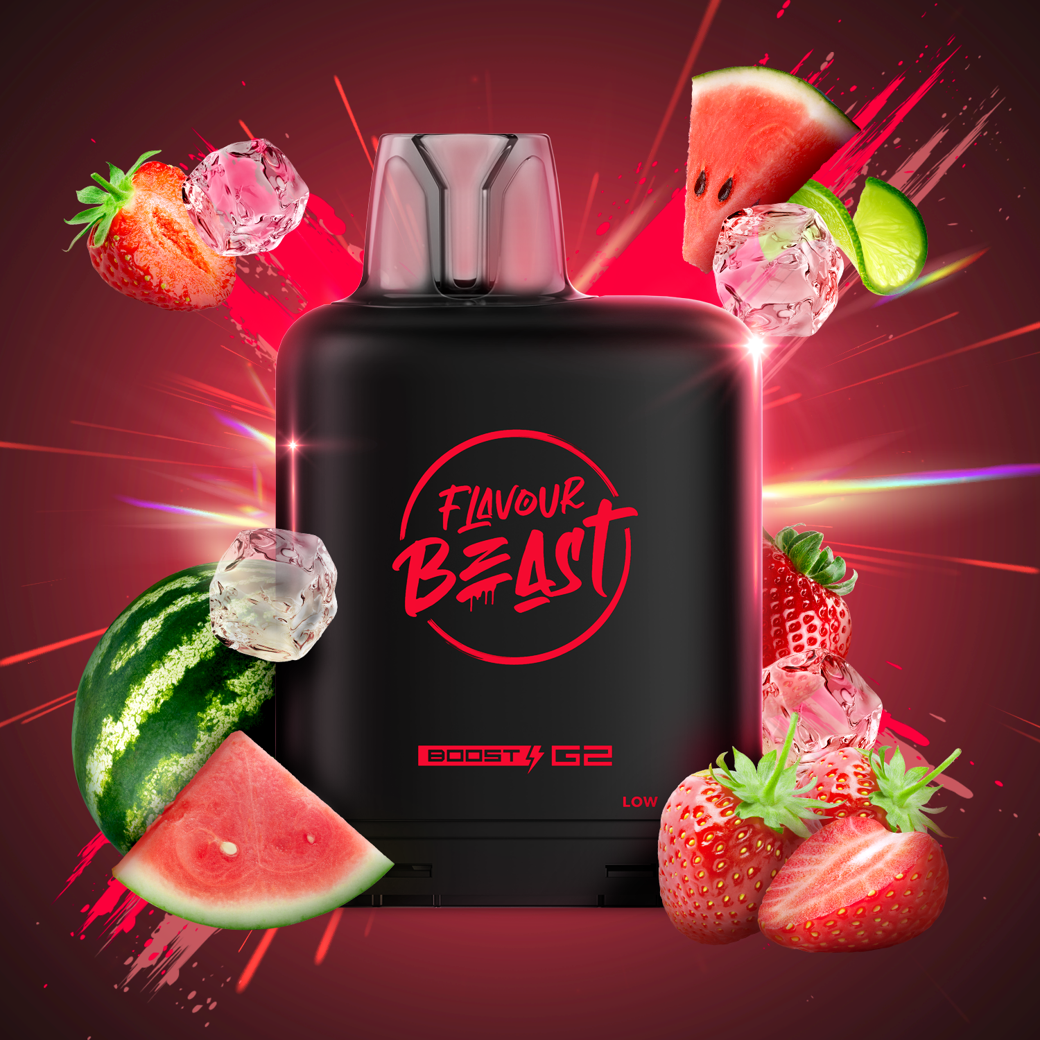 Flavour Beast Ultra G2  Strawberry Cherry Watermelon Iced Level X pod 20mg (Provincial)