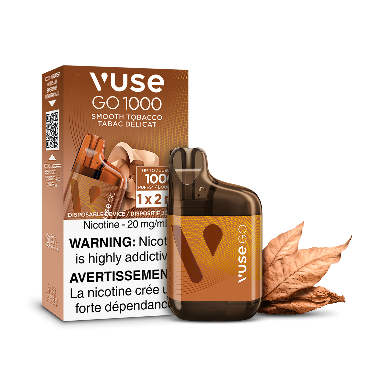Vuse 1000 Smooth Tobacco 20mg/ml disposable (Provincial)