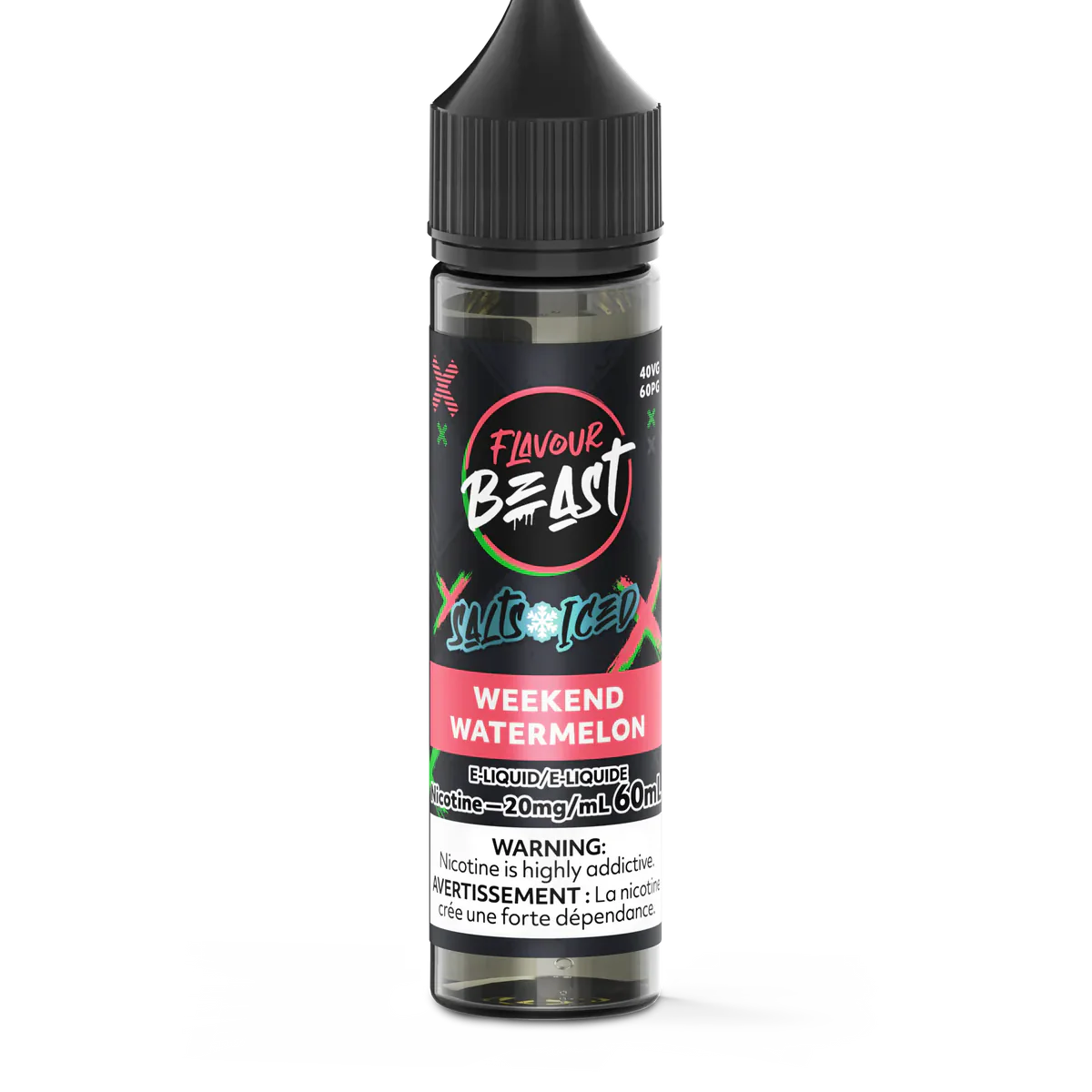 Flavour beast E liquid Weekend Watermelon Iced 20mg/60ml (Provincial)