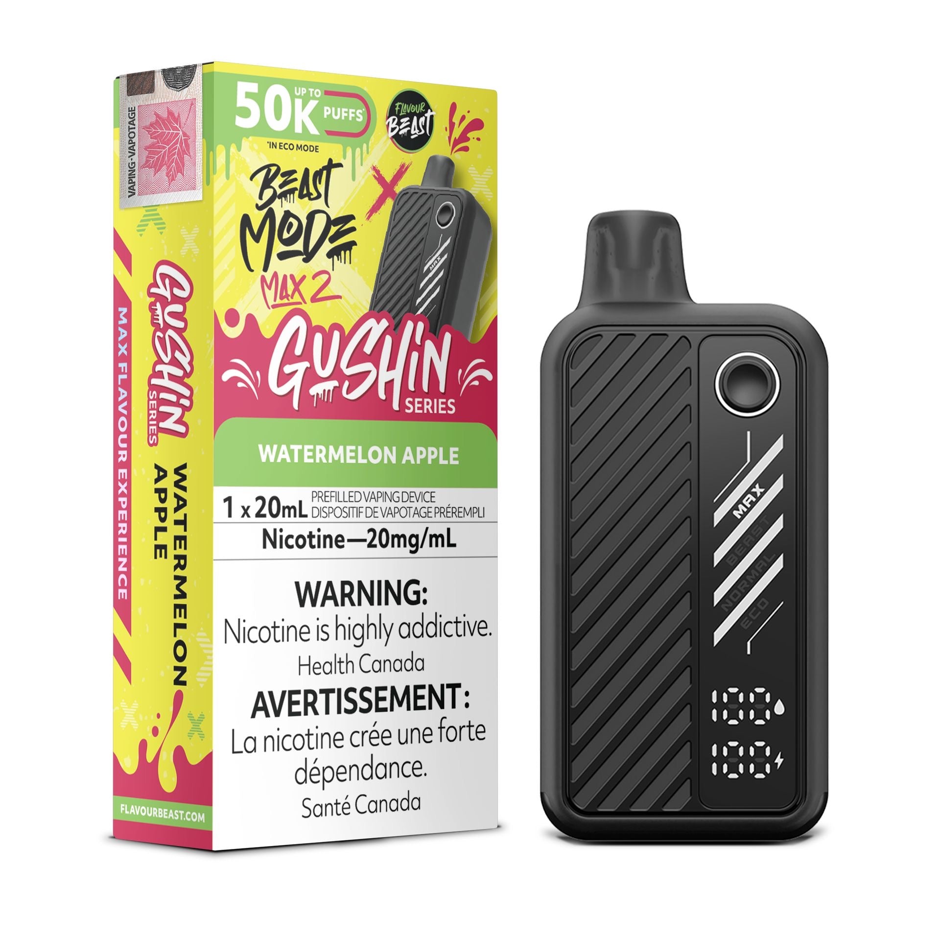 Flavour beast Watermelon Apple 50k Gushin series 20mg/ml disposable (Provincial)