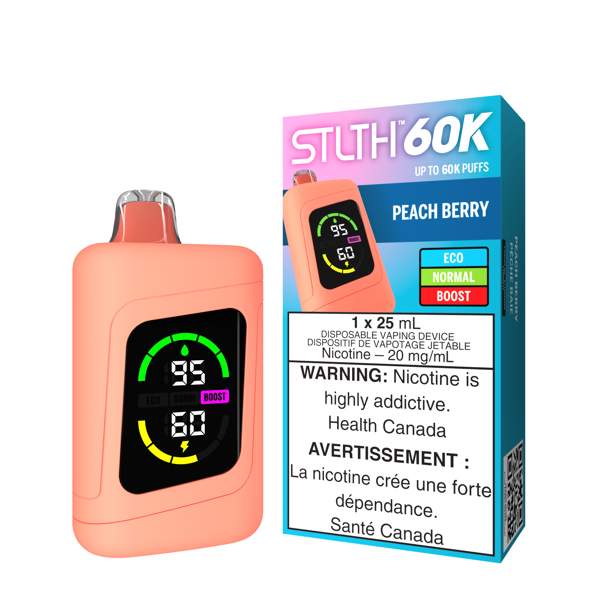 Stlth 60K Peach Berry 20mg/mL Disposable (Provincial)