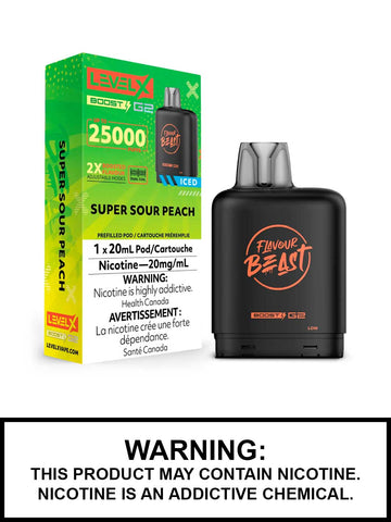 Flavour Beast Boost G2 Super Sour Peach Iced Level X pod 20mg (Provincial)
