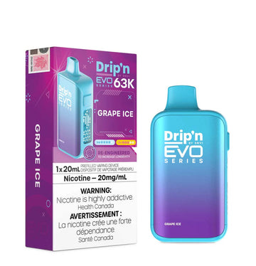 Drip’n EVO 63K Grape Ice  20mg/ml Disposable (Provincial)