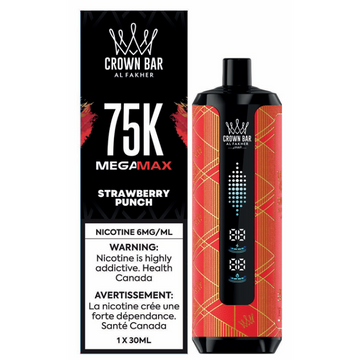 Crown Bar Al Fakher MegaMax 75k Strawberry Punch 6mg/ml ( Provincial)