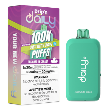 Drip’n Daily 100K Just White Grape 20mg/mL Disposable (Provincial)