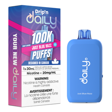 Drip’n Daily 100K Just Blue Razz 20mg/mL Disposable (Provincial)