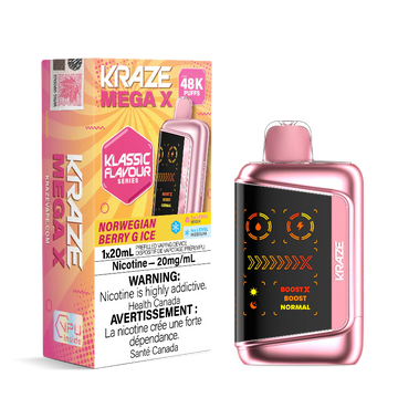 Kraze Mega X Classic 48K Norwegian Berry G Ice 20mg Disposable (Provincial)