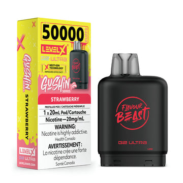 Flavour Beast Gushin Ultra G2 50k Strawberry Level X pod 20mg (Provincial)