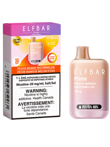 Elfbar Prime Peach Mango Watermelon 1800 puffs 20mg/ml disposable vape (Provincial)