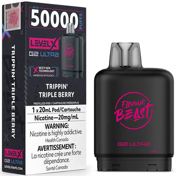 Flavour Beast Ultra G2 50k Trippin Triple Berry Level X pod 20mg (Provincial)