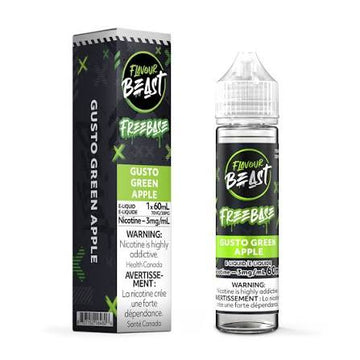 Flavour beast E liquid Gusto Green Apple  Free Base 3mg/60ml (Provincial)