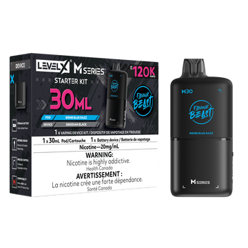 Flavour Beast M Series Starter Kit  Bomb Blue Razz 120k  Level X pod 20mg (Provincial)
