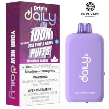 Drip’n Daily 100K Just Purple Grape 20mg/mL Disposable (Provincial)