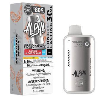 Flavour Beast Alpha Lighter 80k Bangin’ Blood Orange Iced 20mg/30mL disposable (Provincial)