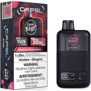 Capsl x Flavour Beast 150k Weekend Watermelon Iced 20mg/30ml Disposable (Provincial)