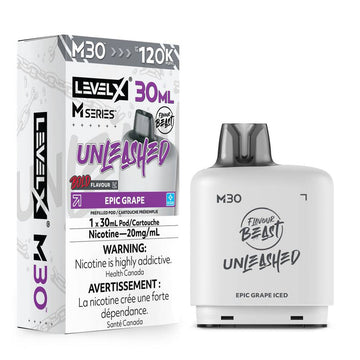 Flavour Beast Unleashed LevelX M series Epic Grape Iced 120k 20mg 30ml (Provincial)