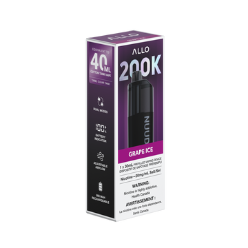 Allo Nuud 200K Grape Ice 20mg/30ml disposable (Provincial)